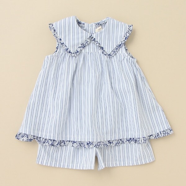 ストライプリバティファブリックフリルセットアップ