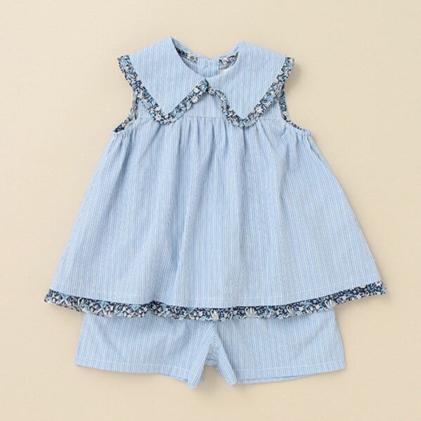 ストライプリバティファブリックフリルセットアップ