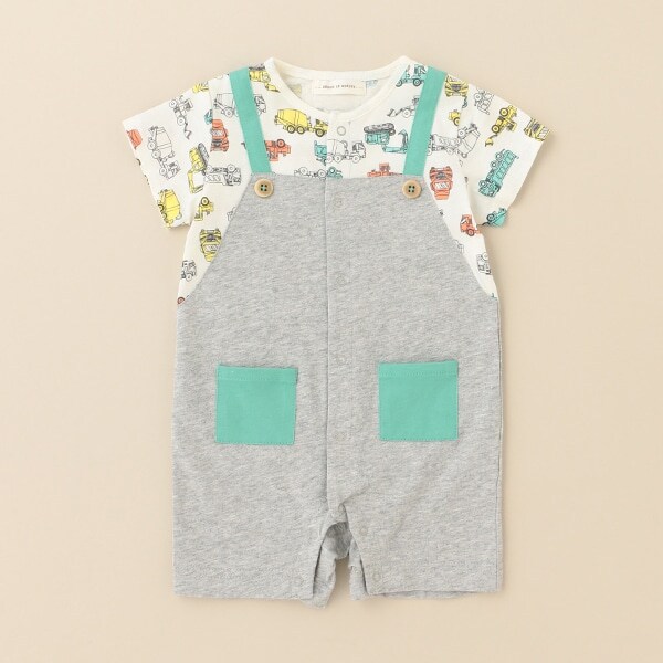 接触冷感働くクルマショートオール