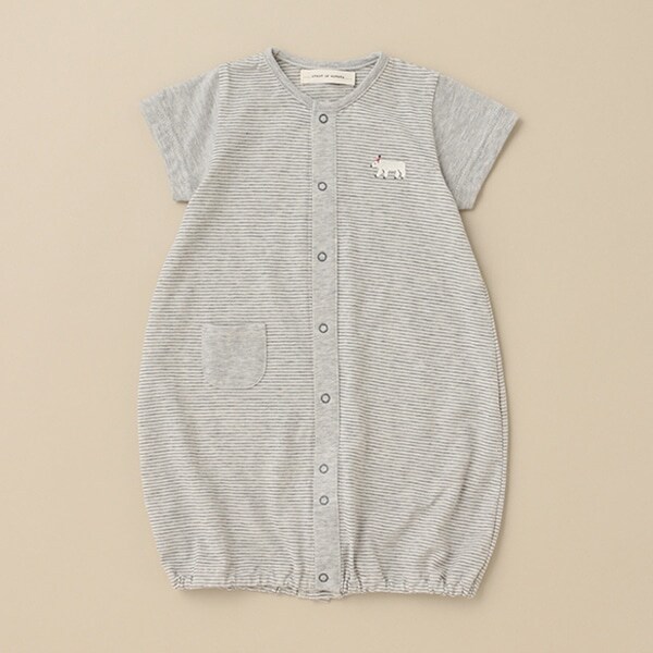 シロクマボーダー半袖2WAYオール【日本製】