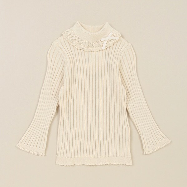 フリル衿リブセーター【日本製】