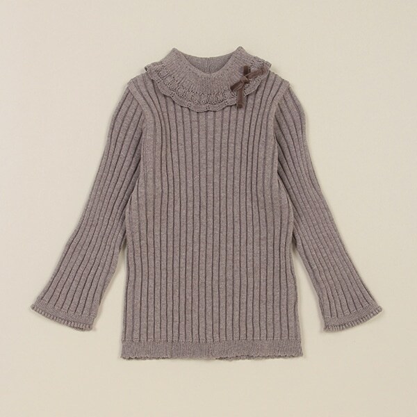 フリル衿リブセーター【日本製】