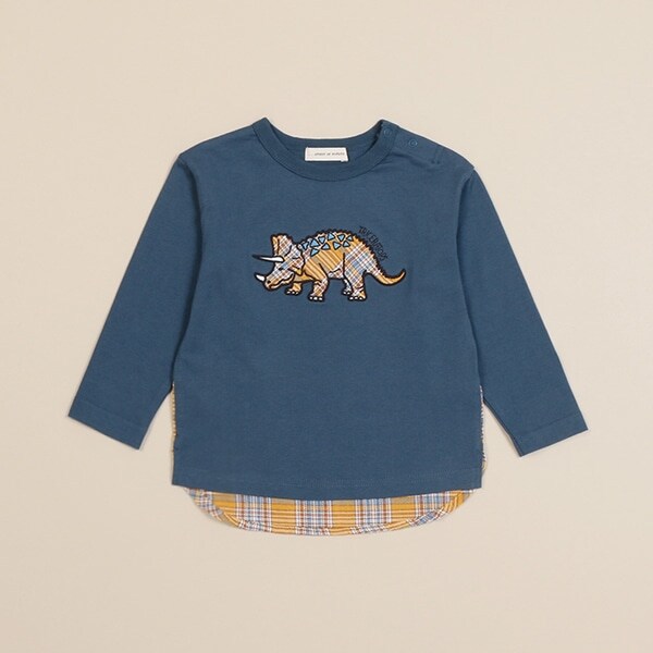 恐竜アップリケ長袖Tシャツ