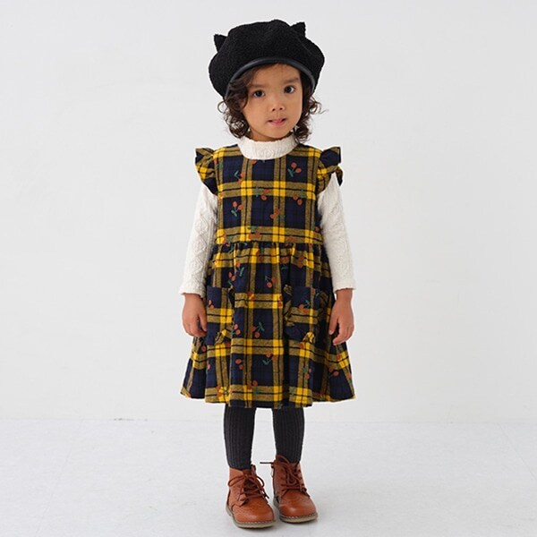 タータンチェックチェリージャンパースカート