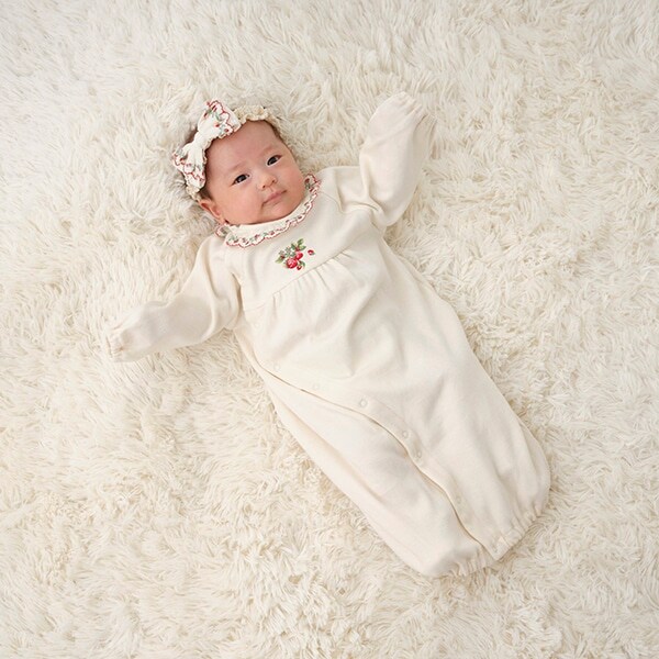 野イチゴ刺しゅう2wayオール【日本製】