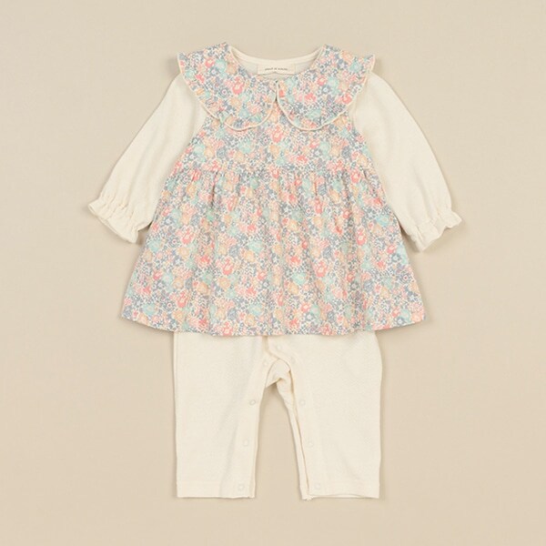 リバティファブリックエプロンつきカバーオール【日本製】