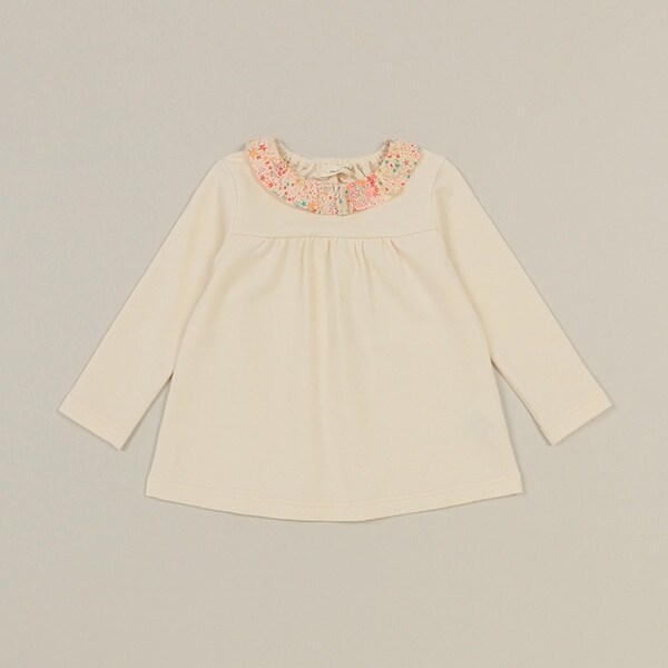 リバティファブリック衿フリルTシャツ【日本製】