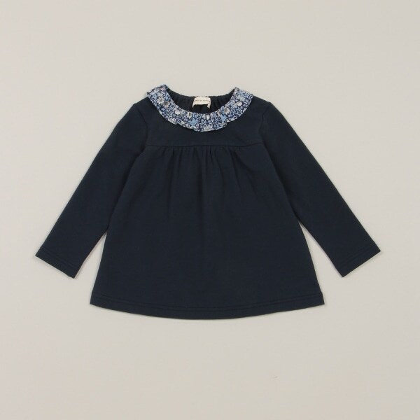 リバティファブリック衿フリルTシャツ【日本製】