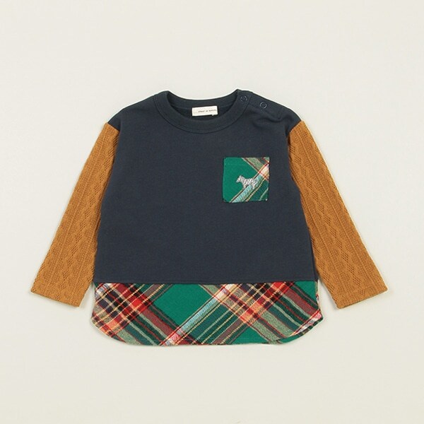 シマウマ刺しゅう袖ケーブルトレーナー