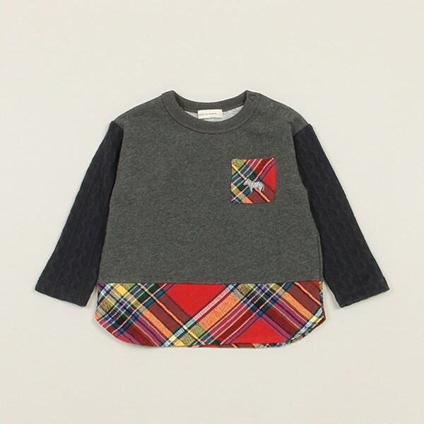 シマウマ刺しゅう袖ケーブルトレーナー