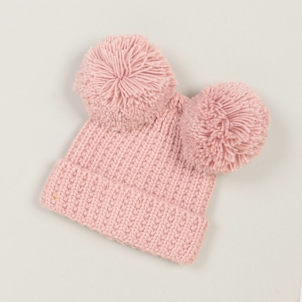 ダブルポンポン帽子