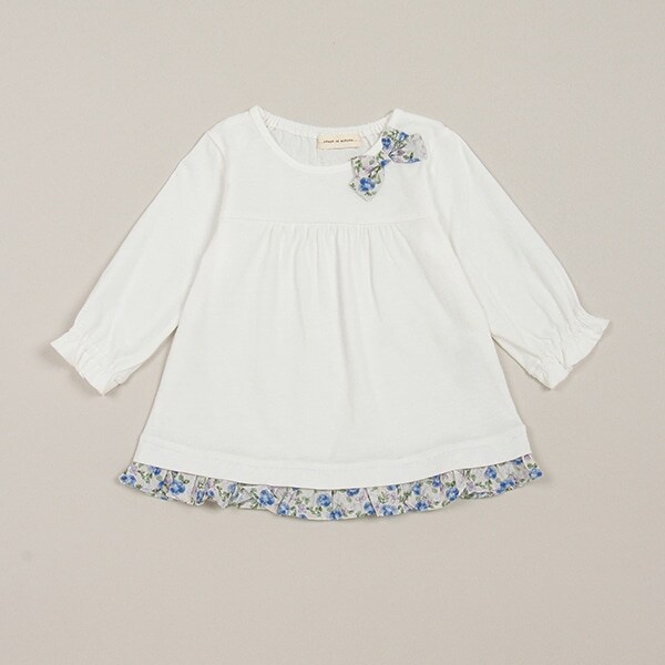 7分袖リボンTシャツ