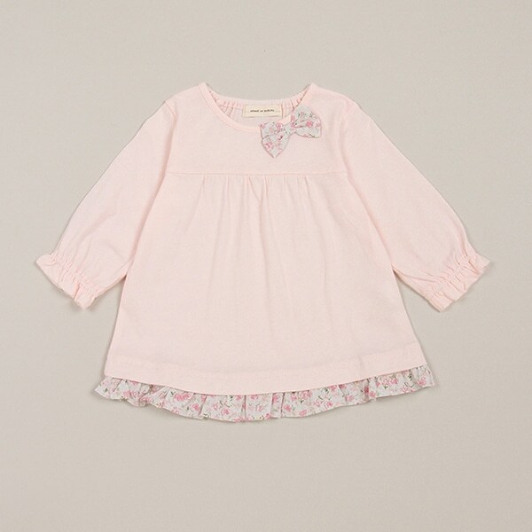 7分袖リボンTシャツ