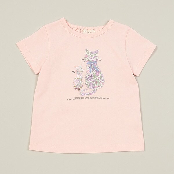 ネコアップリケ半袖Tシャツ