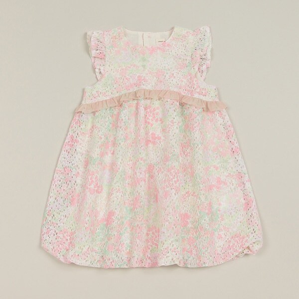 フラワーレースバルーンワンピース【日本製】