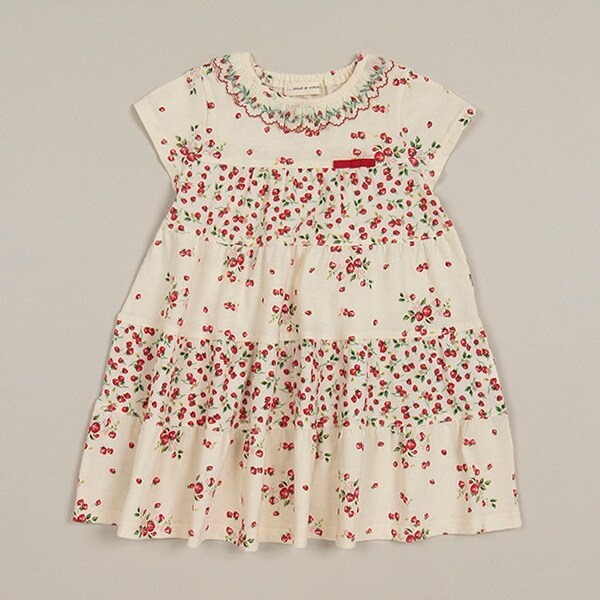 野イチゴティアードワンピース【日本製】