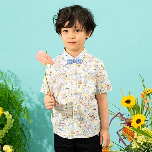 Pride and Bloom蝶タイつき半袖シャツ【日本製】