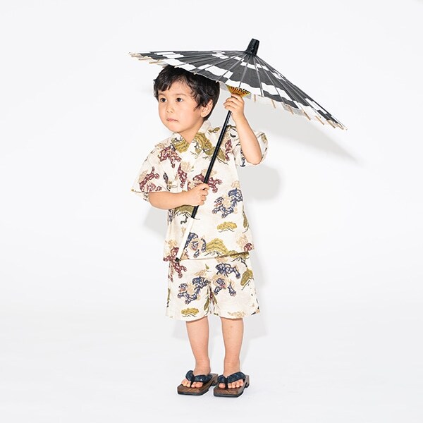 甚平スーツ(金獅子)【日本製】