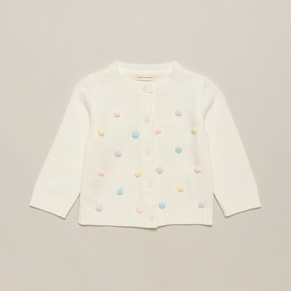 カラフルポンポンカーディガン
