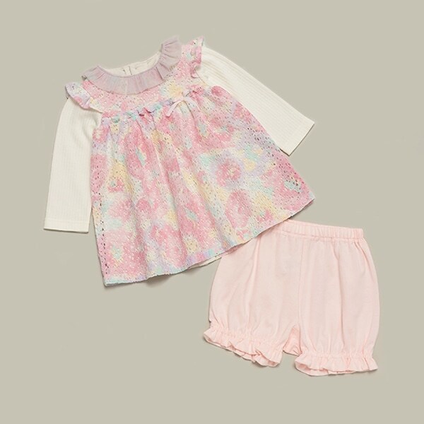 フラワーレースワンピーススーツ