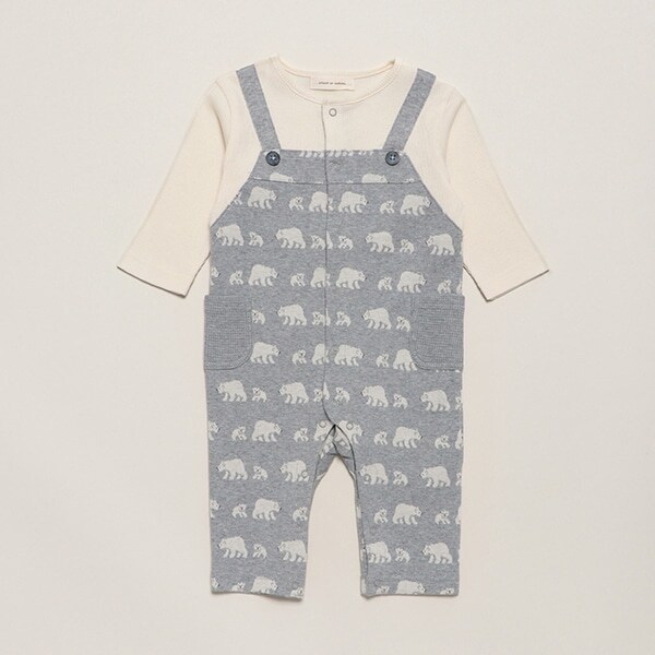 【オーガニック】ジャカードカバーオール