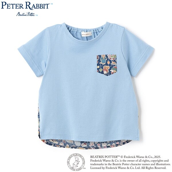 『ピーターラビット（TM）』リバティ切替半袖Tシャツ