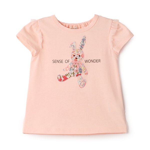 リバティウサギアップリケＴシャツ