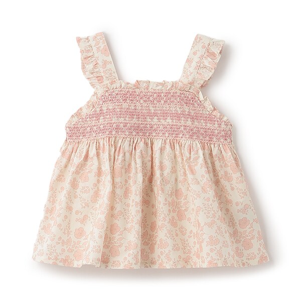 小花スモッキングチュニック