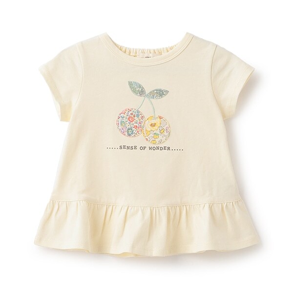 リバティチェリーアップリケTシャツ