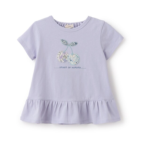 リバティチェリーアップリケTシャツ