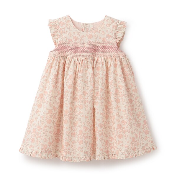 小花スモッキングワンピース