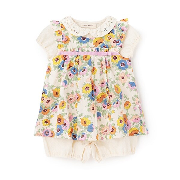 【オーガニック】マデリンエプロンつきショートオール