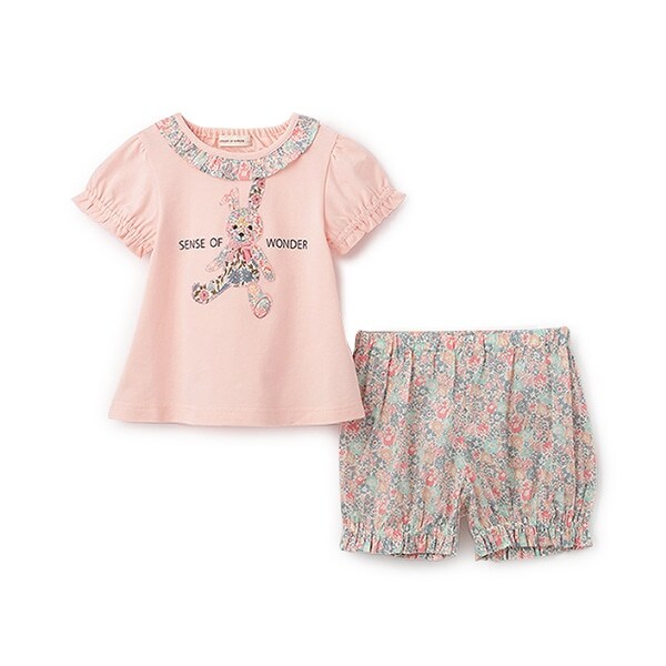 リバティアップリケウサギベビースーツ