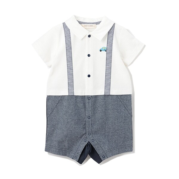 ポロ衿ショートオール