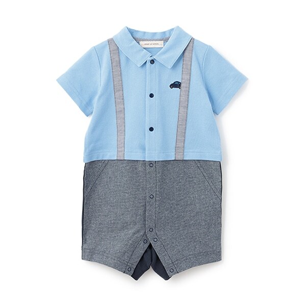 ポロ衿ショートオール