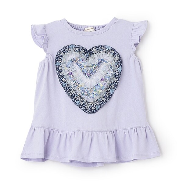 リバティフリルハート袖なしTシャツ