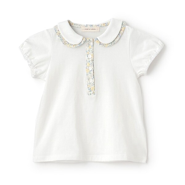 小花柄コンビブラウス