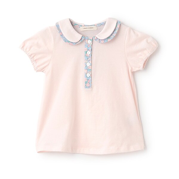 小花柄コンビブラウス