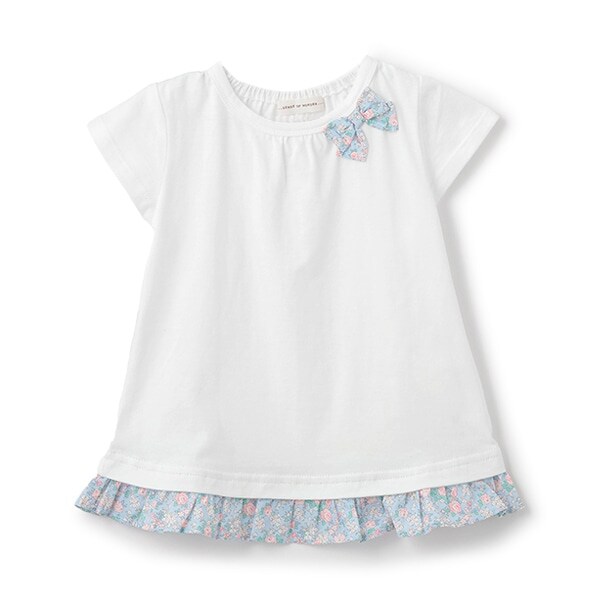 小花柄リボンTシャツ