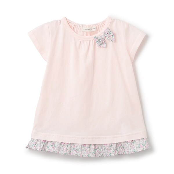小花柄リボンTシャツ