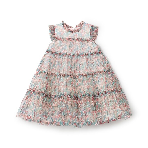 リバティプリントチュールドレス