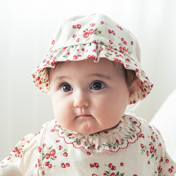 【オーガニック】☆野イチゴフラワー帽子