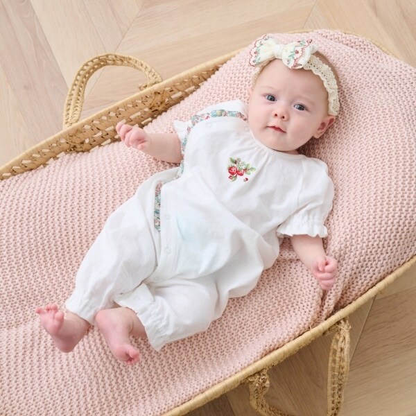 【オーガニック】野イチゴシシュウ半袖2WAYオール【日本製】