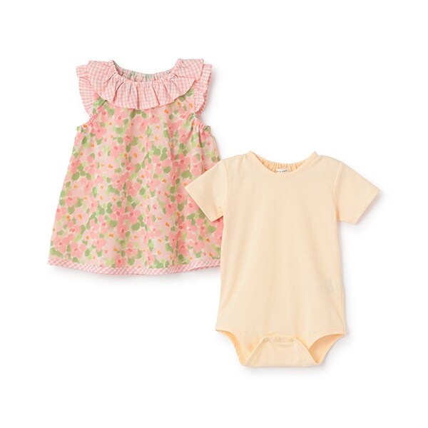 フラワープリントボディスーツセット
