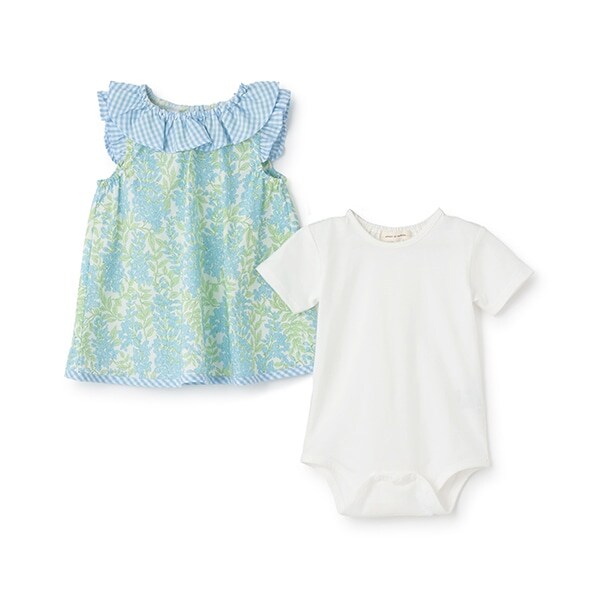 フラワープリントボディスーツセット