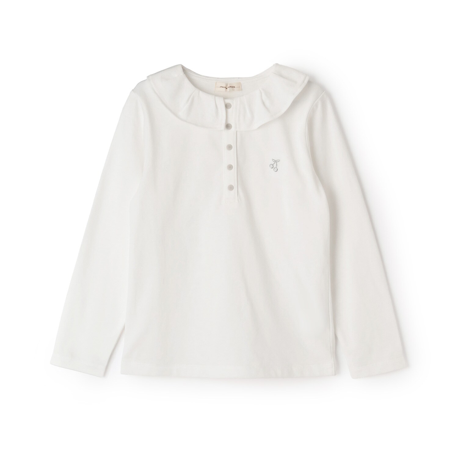 フリル衿長袖Tシャツ