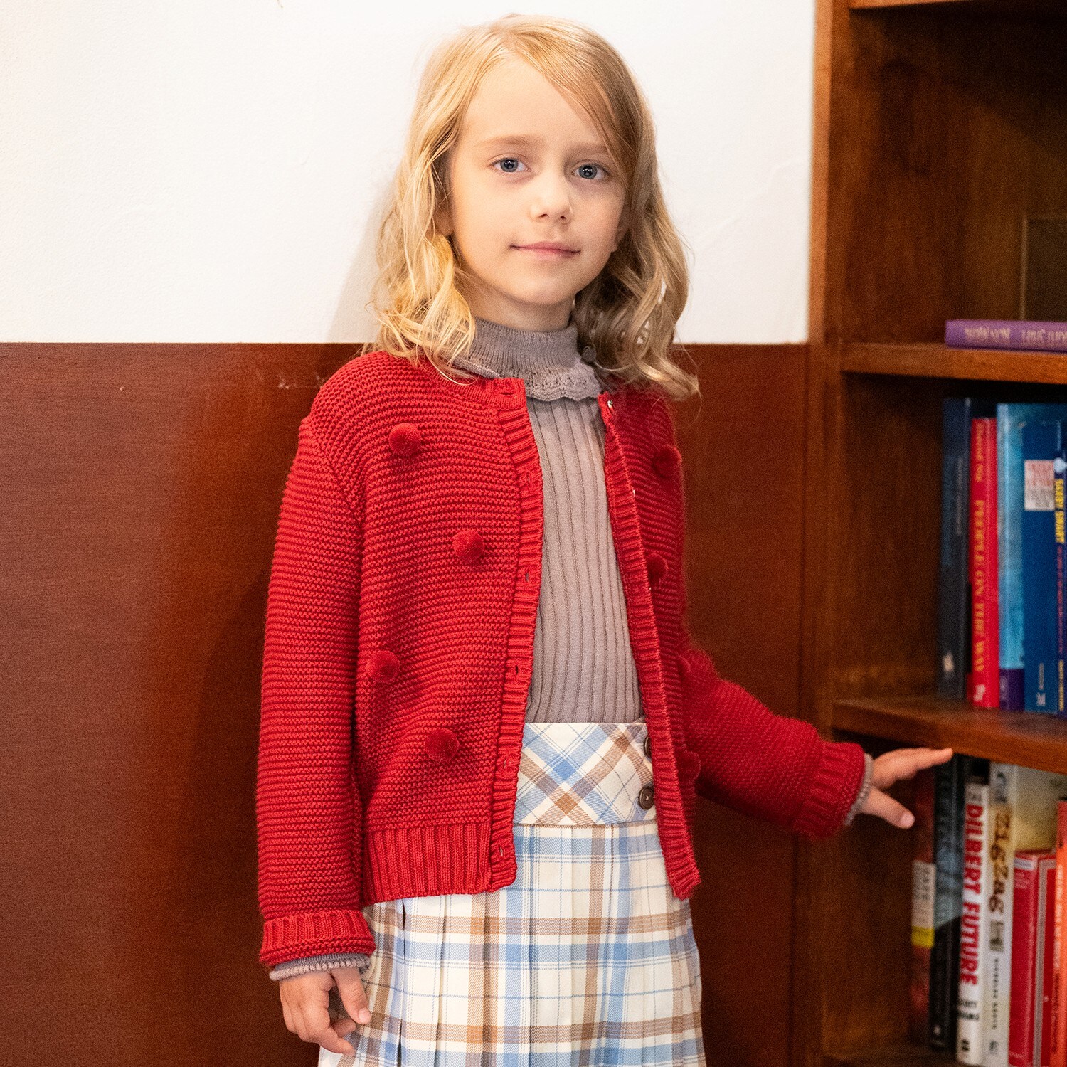 ポンポンカーディガン【日本製】