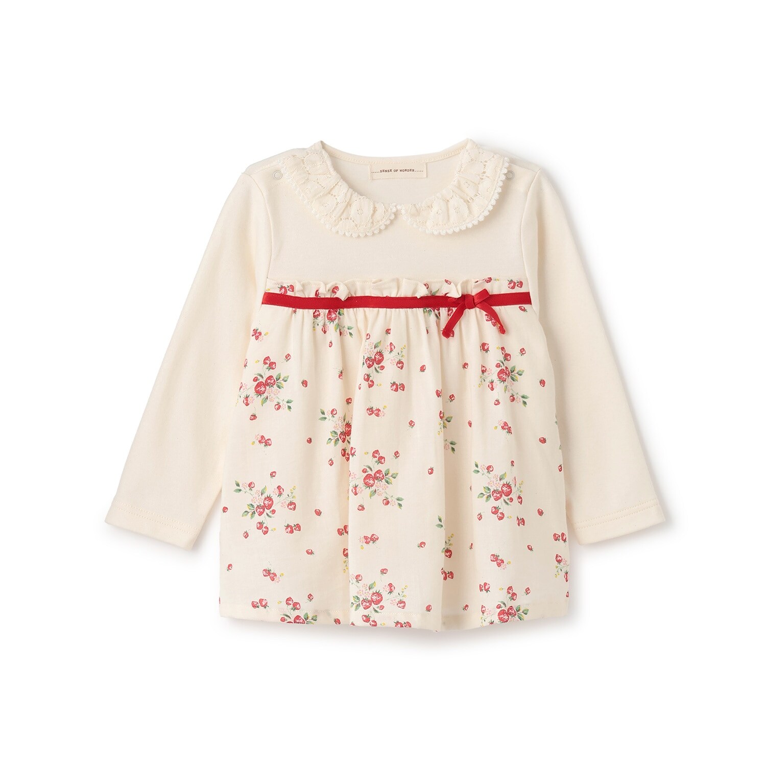 【オーガニック】野イチゴ長袖チュニック【日本製】