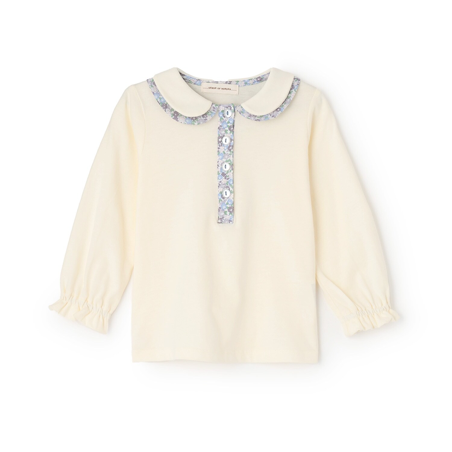 小花柄コンビブラウス