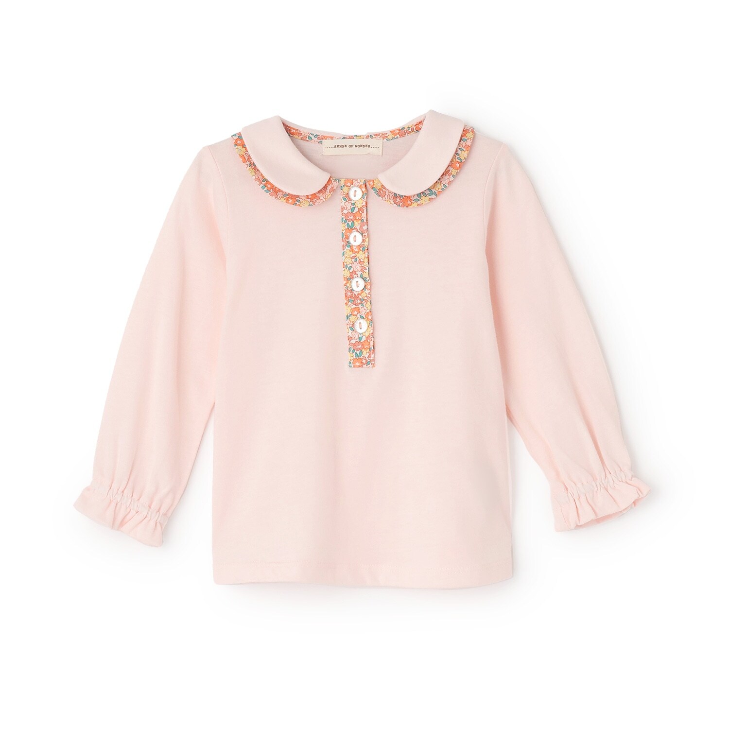 小花柄コンビブラウス